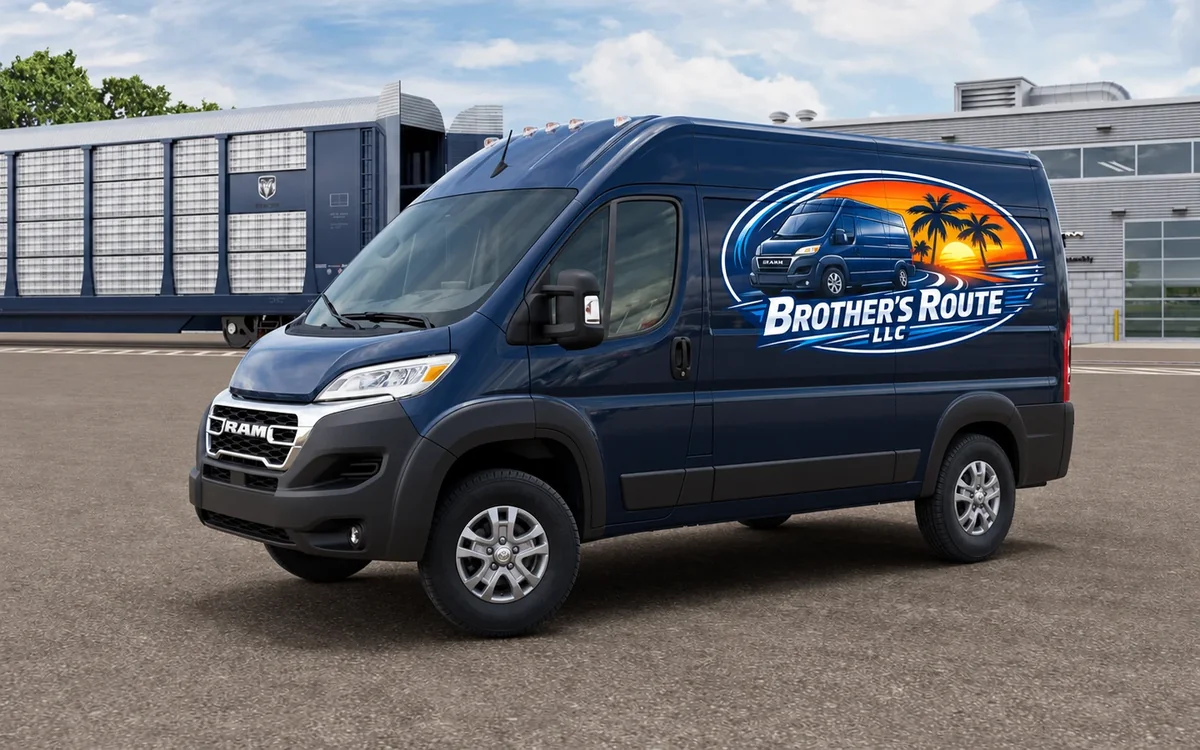Brothers Route LLC delivery van with the company logo
